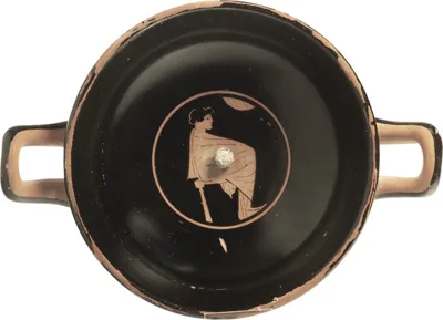 Attic Red-Figure Kylix with Seated Youth