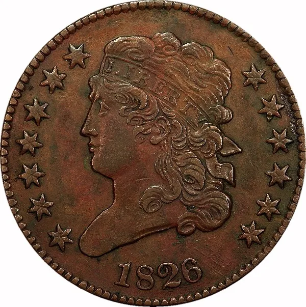 Liberty Cap Half Cent, 1826, ½¢, EF45
