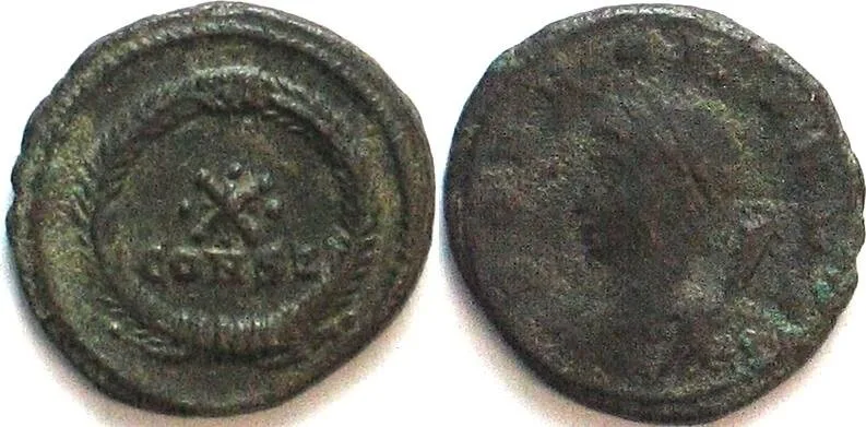 330 CITY COMMEMORATIVES (330-346 AD). POP ROMANVS AE Follis 330 CONSZ Constantinople VF/EF