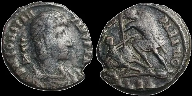 Constantius II 351–355 AD Fallen Horseman, AE 22mm 5.19gm Centenionalis (Maiorina) Alexandria