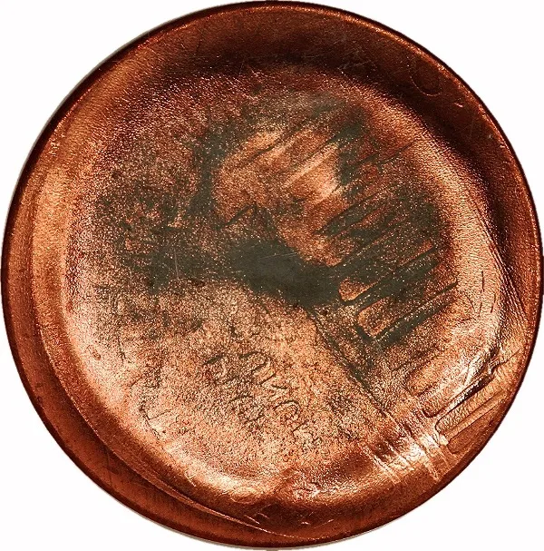 Lincoln Cent, ND, Broad Strike W/Obv Brockage, 1¢, MS65 RD, NGC