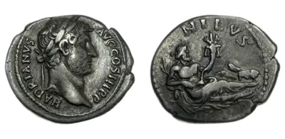 Hadrian Denarius w Nilus Denarius Ex Salton Collection