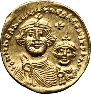 Heraclius, with Heraclius Constantine. Solidus