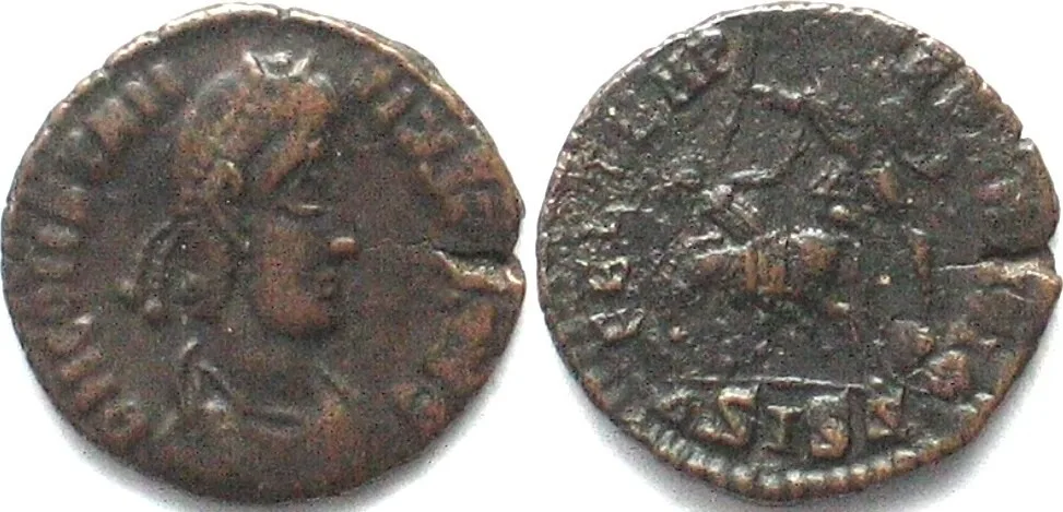 351-355 CONSTANTIUS II (324-361 AD). AE Follis, 351-355, ΔSIS(retrograde Z), Siscia mint XF