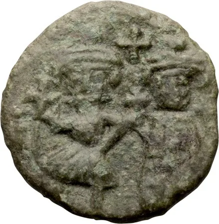 Heraclius and Heraclius Constantine. Scarce Half-follis