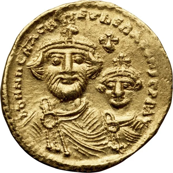 Heraclius, with Heraclius Constantine. Solidus