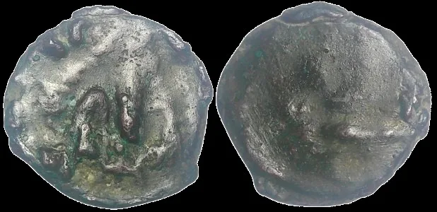 Judaea, Procurators: Pontius Pilate 26-36 AD, AE 16.1mm 2.4gm Prutah Struck under Tiberius Jerusalem