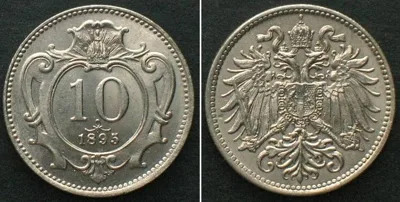 1895 AUSTRIA. 10 Heller 1895, FRANZ JOSEPH I, nickel, BU!