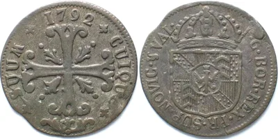 1792 Swiss NEUCHATEL 1/2 Batzen 1792 FRIEDRICH WILHELM II of PRUSSIA billon VF