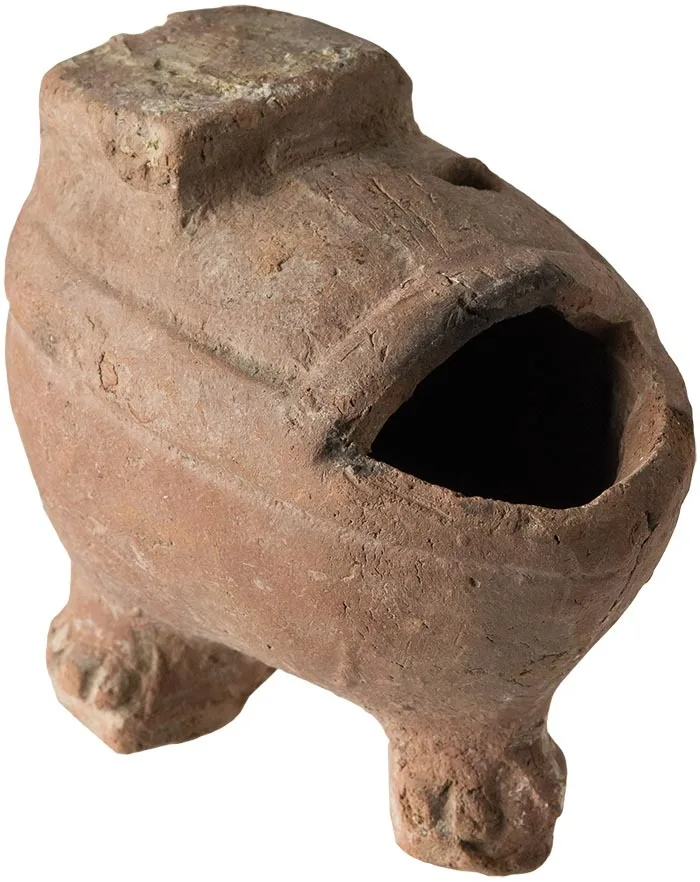 Roman Egypt Terracotta Hanging Lamp with Lion's Legs
