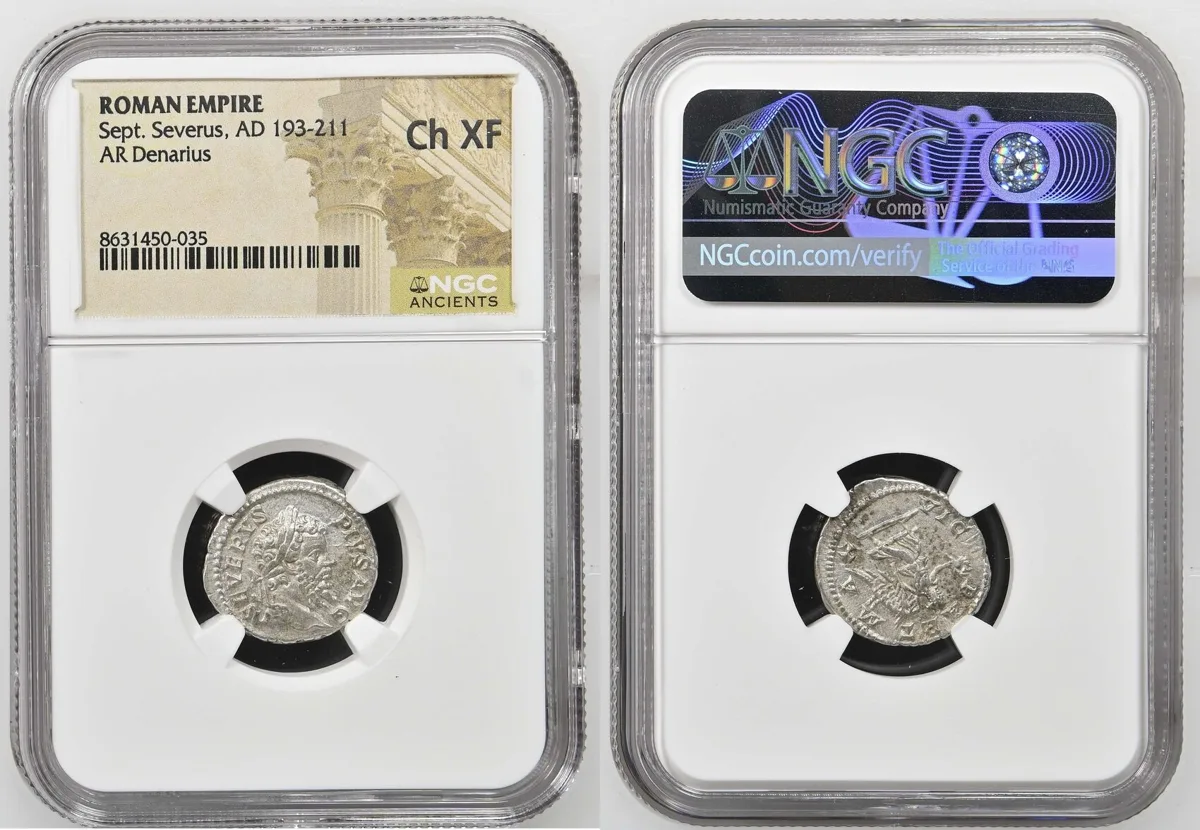 Denarius 193-211 AD Septimius Severus Ch XF