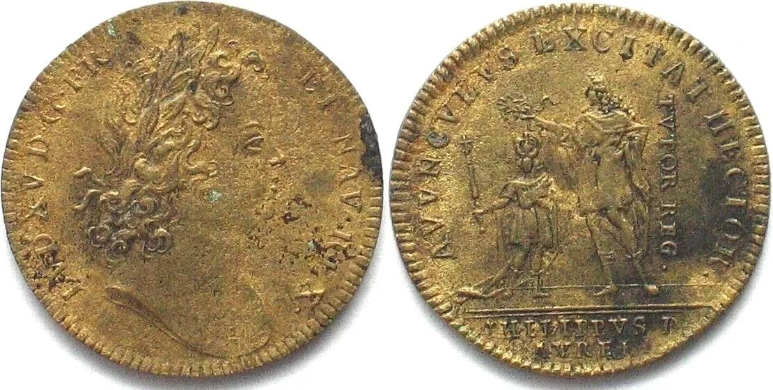 1715-1723 ORLEANS. Régent Philippe II d’Orléans 1715-23 LOUIS XV laiton SUP-! EF