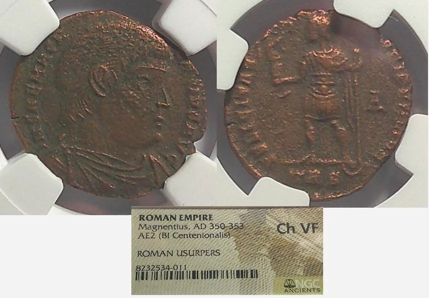 ROMAN EMPIRE Magnentius (USURPERS) AD 350-353 NGC Ch VF