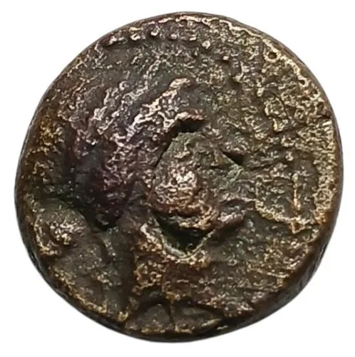 Lydia, Sardes 133-14AD, AE 14mm 3.78gm Apollo / Club within oak wreath