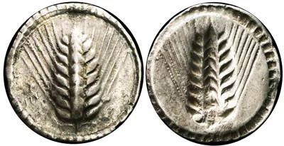 Circa 540-510 BC. Lucania Metapontion AR Nomos (7.9 g.)in EF toned and scarce as such