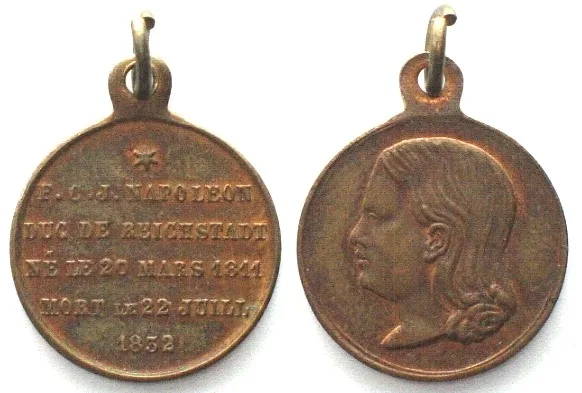 1832 NAPOLEON II. Death of Duke of Reichstadt 1832, brass, 14mm, UNC!