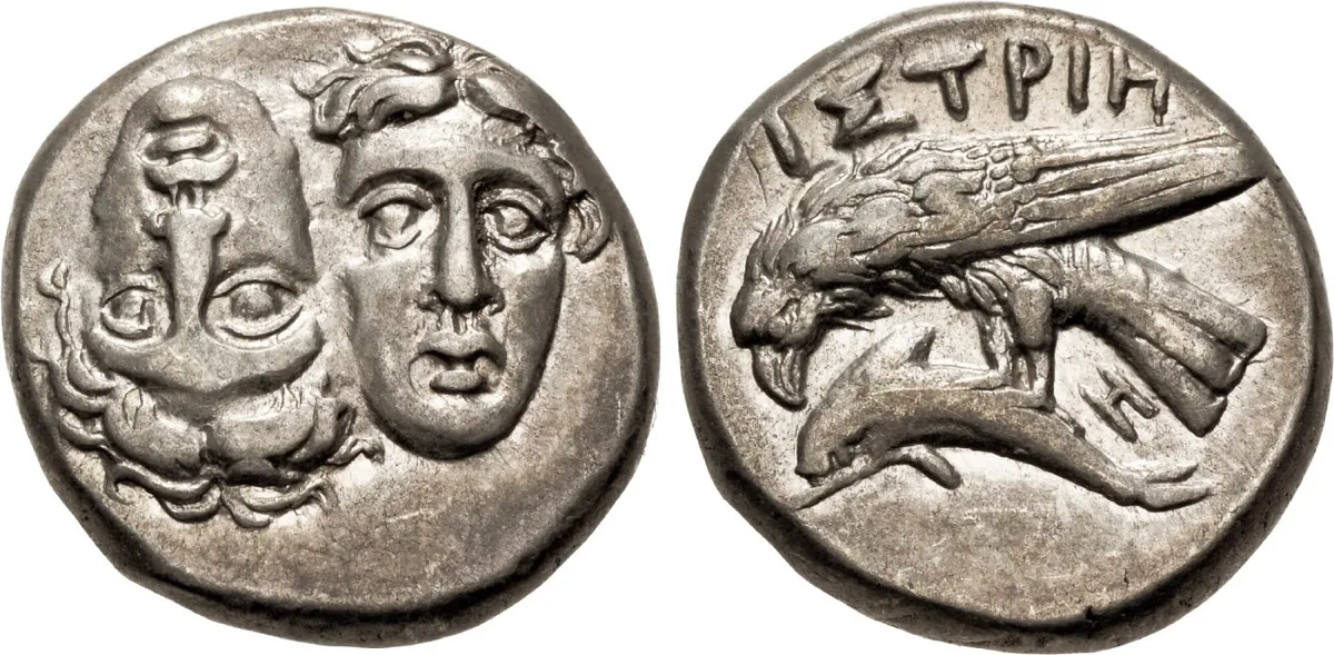400-350BC Thrace Moesia Inferior, Istros AR Drachm (6.08g.) toned nEF very scarce