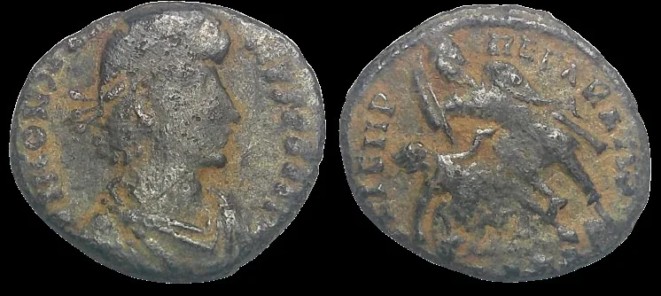 Constantius II 355-361 AD, AE 17.4mm 2.29gm. Reduce Nummus, Antioch mint, Desert patina