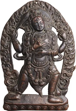 Nepalese Copper Repousse Image of Mahakala