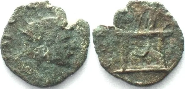 270-274 CLAUDIUS II Gothicus. AE Antoninianus, CONSECRATIO, barbarous radiate 270-274 AD VF