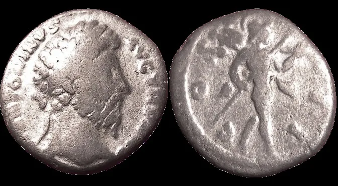 MARCUS AURELIUS 161-180AD (Struck 170-171 AD) AR17.5mm, 2.8gm Denarius.