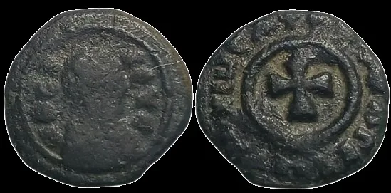 Axumite Kingdom. Ezanas 350-280 AD, AE 13.3mm 1.20gm Lepton