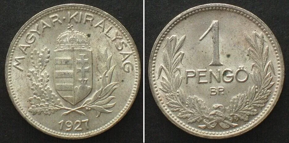 1927 HUNGARY 1 Pengo 1927 silver UNC!!!