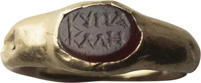 Late Roman or Byzantine Gold and Carnelian Finger Ring