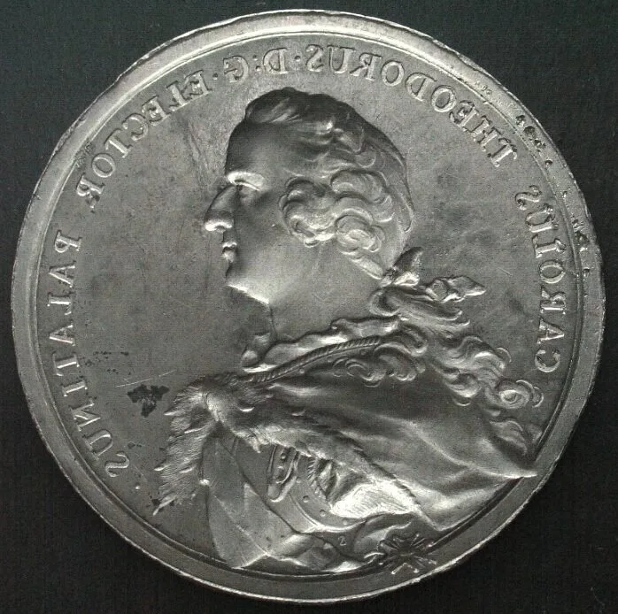 1763 ACADEMY OF SCIENCES MANHEIM 1763 by A. Schäffer, tin mold negative of the obv. UNC-