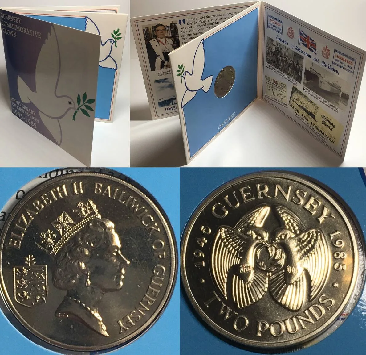 1985 GUERNSEY 2 Pounds 1985, 40TH ANN. OF LIBERATION, Cu-Ni, BU