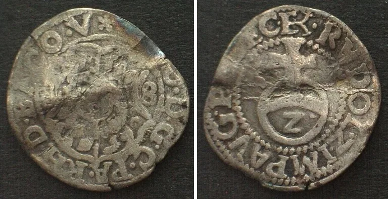 1588 PFALZ-VELDENZ 2 Kreuzer 1588 GEORG JOHANN I silver aVF VF-