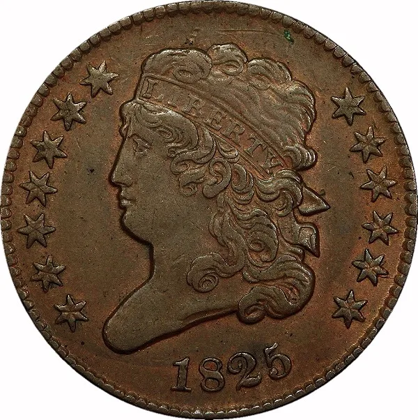 Liberty Cap Half Cent, 1825, ½¢, VF35