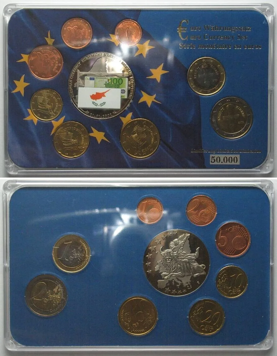 2008 CYPRUS 2008 Euro 3.88 BU Currency Set BU