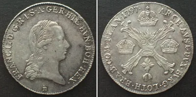 1797 AUSTRIAN NETHERLANDS 1/4 Kronenthaler 1797 B Kremnitz FRANZ II silver UNC!!! UNC-