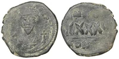 b18 PHOCAS. 602-610 AD. Æ Follis.