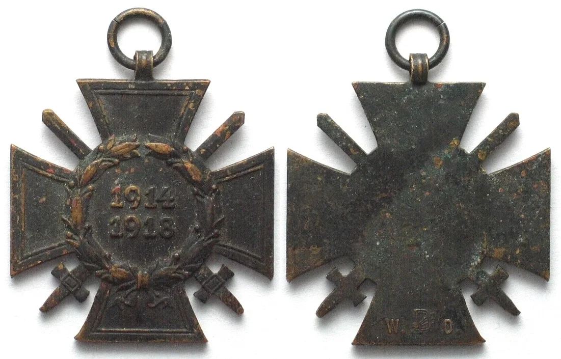 1918 GERMANY 1914-1918 Cross with swords by Wilhelm Deumer RARE! VF