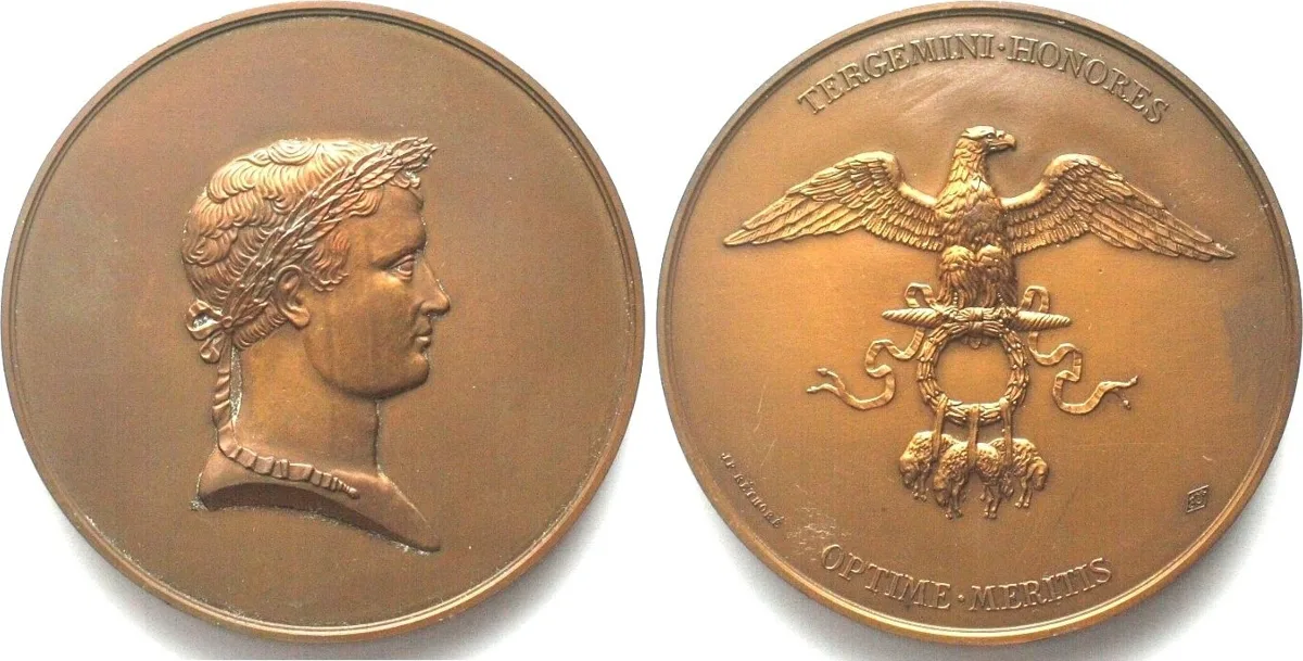 1985 NAPOLEON I. Medal, TERGEMINI HONORES, bronze, 68mm UNC
