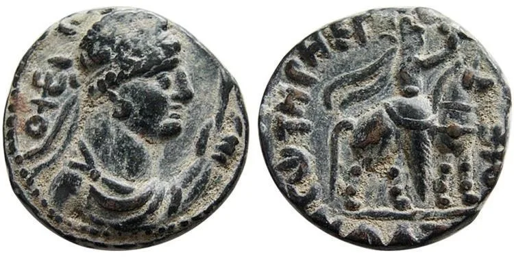 KUSHAN KING of INDIA, Vima Takto. Ca. 80-90 AD. Æ Tetradrachm Choice EF