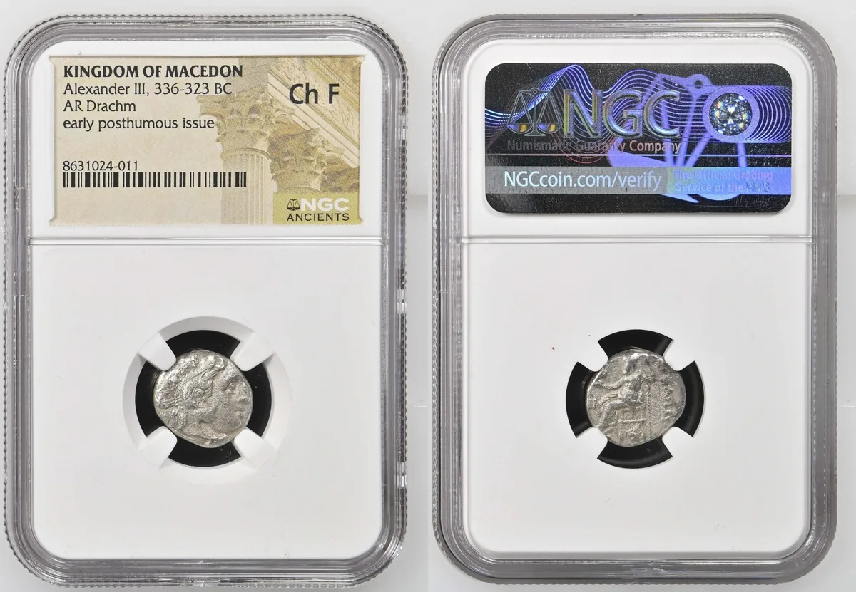 Drachm 336-323 BC Alexander III (the Great) Ch F