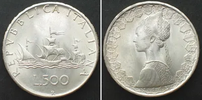 1966 ITALY 500 Lire 1966 silver BU!