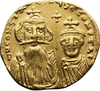 Constans II, with Constantine IV. Solidus