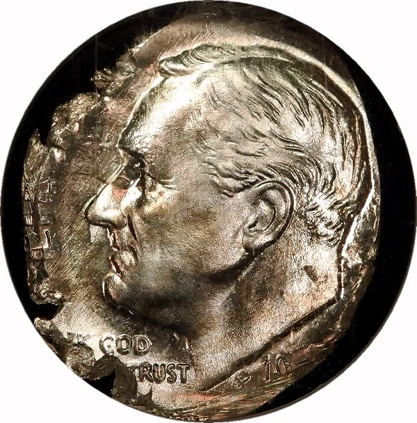 Roosevelt 10¢, ND (1946-1964), Struck on Scrap (1 Gram), 10¢, MS65 , NGC