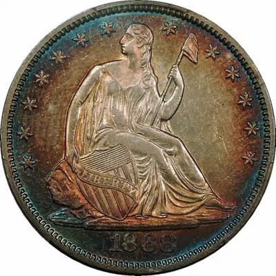 Seated 50¢, 1868, 50¢, AU55 , PCGS