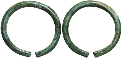 Russian Pair of Ancient Bronze Ring Money