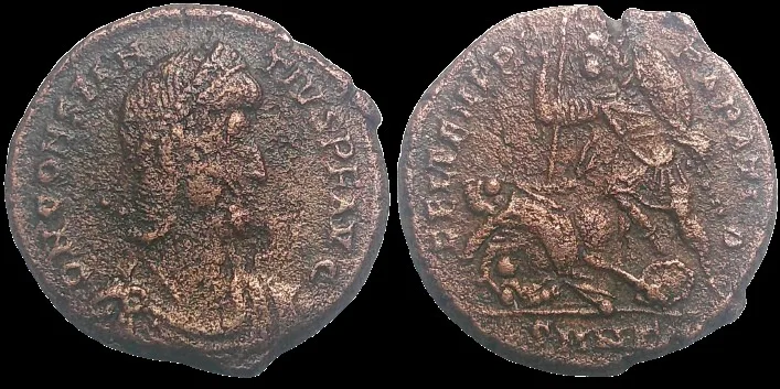 Roman Constantius II 337 to 361 AD (Struck 351-355 AD) AE 17.8mm 3.34gm Follis.