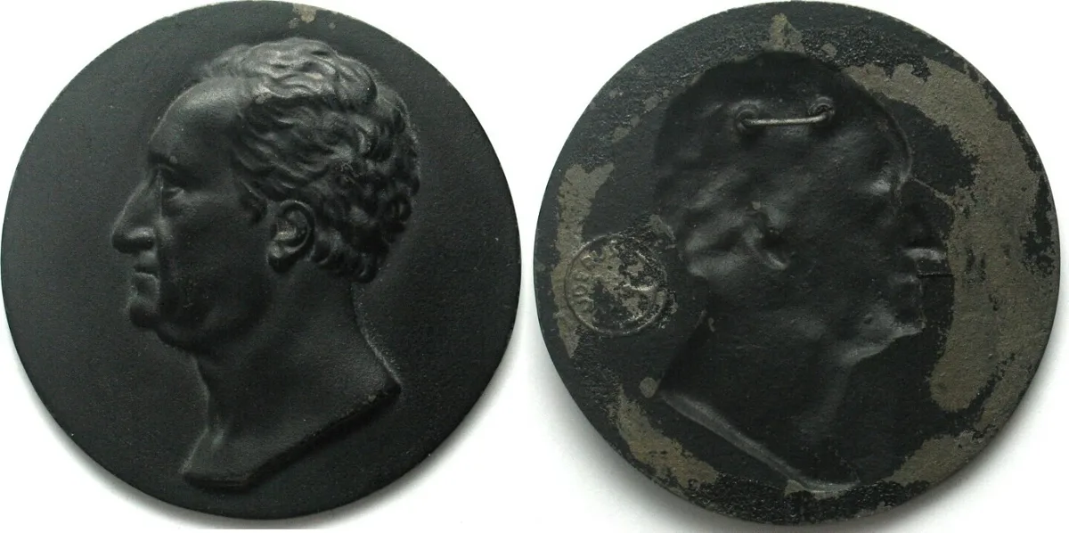 1950 JOHANN WOLFGANG GOETHE High relief iron cast medal ND (ca.1950) after Posch EF