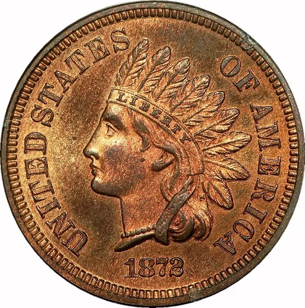 Indian Cent, 1872, 1¢, PR64 RB, PCGS/CAC