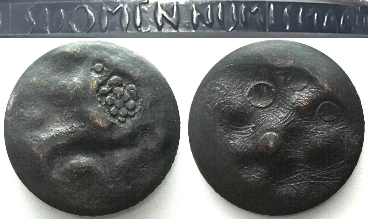 1964 FINNISH NUMISMATIC SOCIETY 1964 Medal, bronze, 71mm, RARE! UNC-