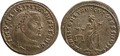 Maximianus, first reign, 286-305. Follis (AE, 26 mm, 9.22 g), Ticinum, 301.