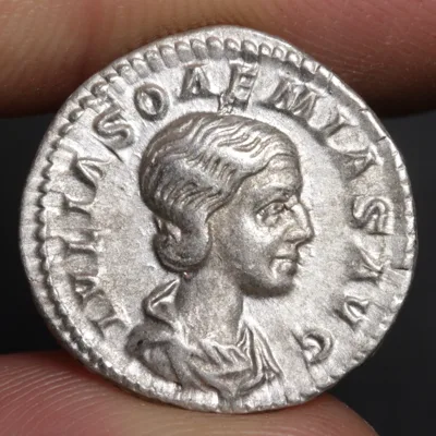 Julia Soaemias Denarius 218AD Ancient Roman Empire Silver Coin - VENVS CAELESTIS